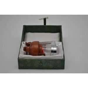 Rare Chinese Miniature Sculpture Inside a Magnifying Tube, Merry Christmas, Vtg